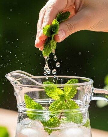 Crushing Mint Leaves for 7 Second Ice Water Hack Recipe