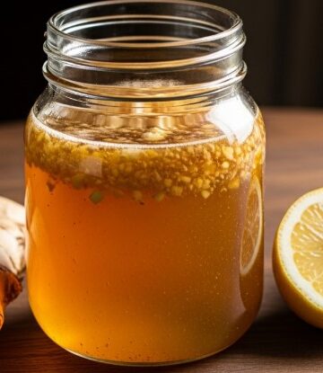 Amish Amoxicillin Recipe jar with honey and ginger-garlic remedy