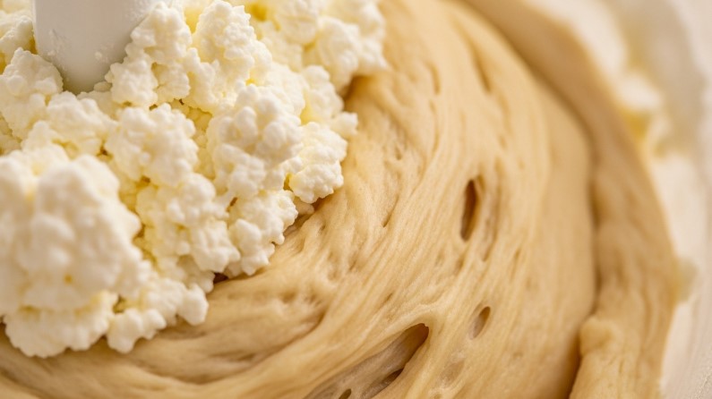 Cottage Cheese Bagel Recipe dough blending stage