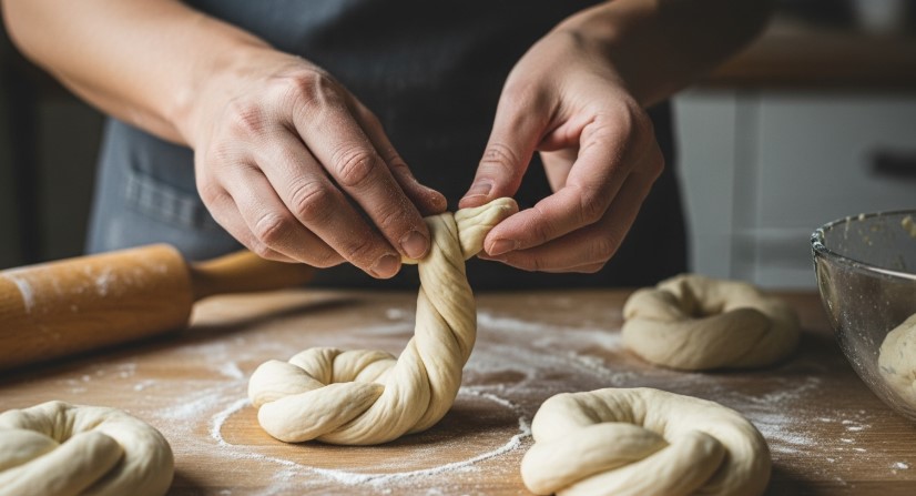 Cottage Cheese Bagel Recipe shaping bagels
