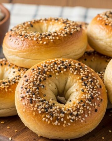 Cottage Cheese Bagel Recipe golden everything bagels