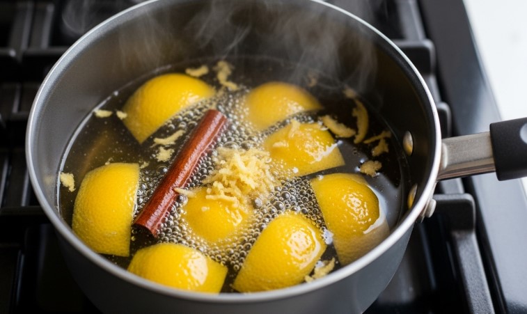 Simmering Lemon Ginger Cinnamon Water Infusion