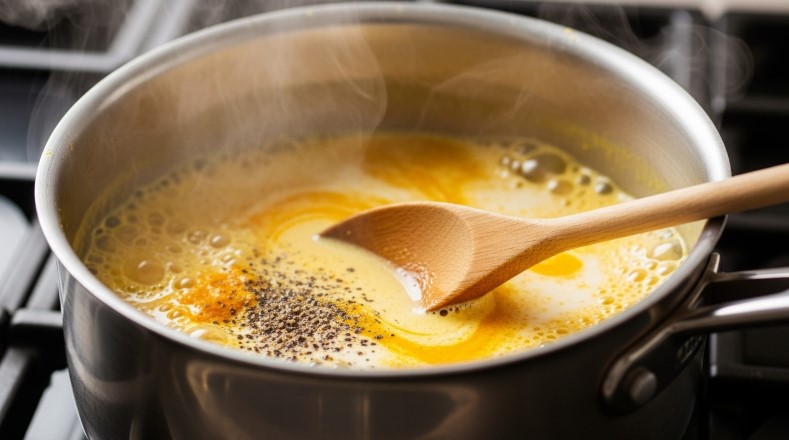 Turmeric Trick Recipe Warming in Saucepan