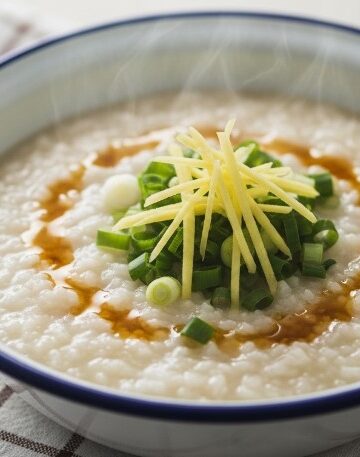 Rice Porridge Recipe finished dish in bowl