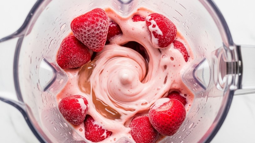 Strawberry Margarita Recipe blending ingredients